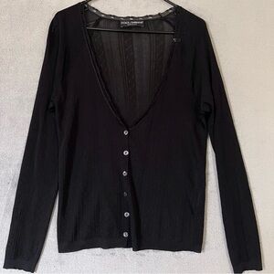 Dolce & Gabbana Black Cardigan Sweater Women Sz 44 US Approx Large Viscose Rayon